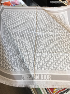 Dior Oblique Square Silk Scarf Grey 