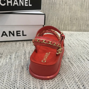 Luxury Womens Shoes Chanel 2021 Chain Leather Sandals Red 35 To 41 A151PP390 AA148731