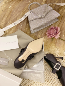 Luxury Womens Shoes Manolo Blahnik Satin Pumps in Grey 35 To 40 A151PP410 AA148855