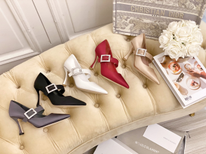 Luxury Womens Shoes Manolo Blahnik Satin Slingback in Grey 35 To 40 A151PP410 AA148850