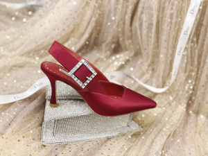 Manolo Blahnik Satin Slingback Red 