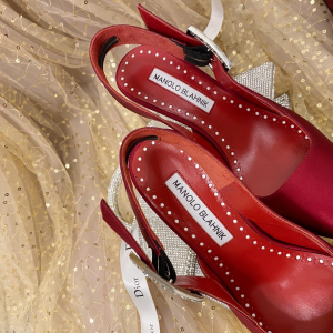 Luxury Womens Shoes Manolo Blahnik Satin Slingback in Red 35 To 40 A151PP410 AA148851