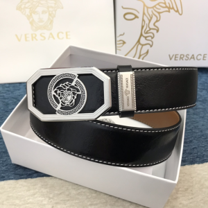 Versace Medusa Buckle Leather Belt Black 38MM 