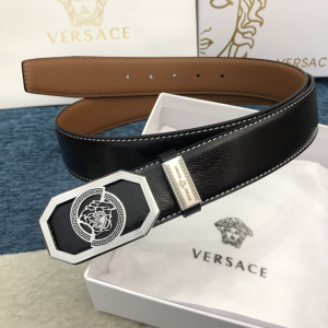 Luxury Mens Belts Versace Medusa Buckle Leather Belt in Black 38MM A191PP280 AA148975