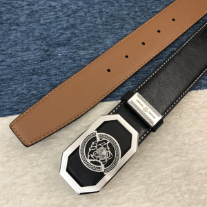 Luxury Mens Belts Versace Medusa Buckle Leather Belt in Black 38MM A191PP280 AA148975