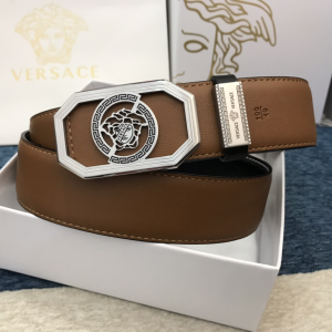 Luxury Mens Belts Versace Medusa Buckle Leather Belt in Black 38MM A191PP280 AA148975