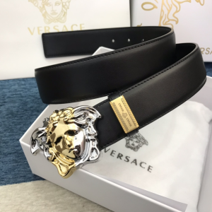 Versace Medusa Buckle Leather Belt Black 38MM 