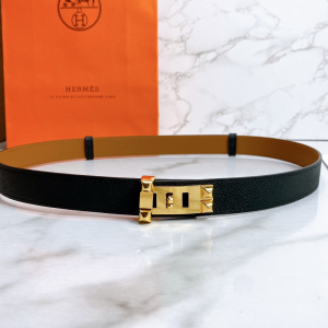 Hermes Collier de Chien Leather Belt Black 24MM 