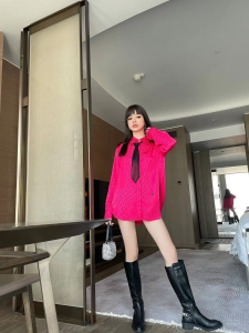 Luxury Womens Clothing Dior Oblique Bee Embroidery Shirt Red SML A198PP480 AA149000