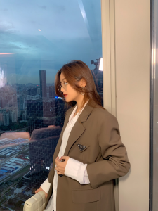 Luxury Womens Clothing Prada Grey Jacket Coat with Belt Pouch SML A198PP680 AA149004