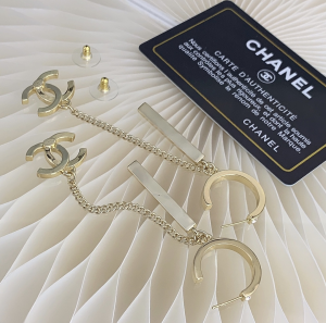 Luxury Womens Jewelry Chanel Crystals CC Logo Pendant Earrings A205PP180 AA149011