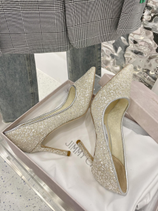 Luxury Womens Shoes Jimmy Choo Silver Glitter Tulle Pumps 35 To 40 A136PP430 AA149342