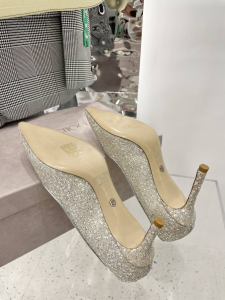 Luxury Womens Shoes Jimmy Choo Silver Glitter Tulle Pumps 35 To 40 A136PP430 AA149342