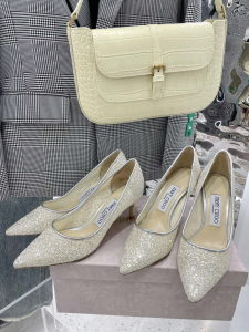 Luxury Womens Shoes Jimmy Choo Silver Glitter Tulle Pumps 35 To 40 A136PP430 AA149342