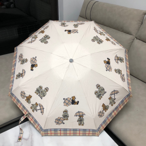 Burberry Horse Check Umbrella White 