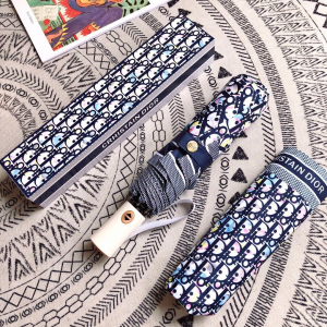 Luxury Womens Umbrella Dior Oblique Umbrella in Blue A144PP100 AA149446