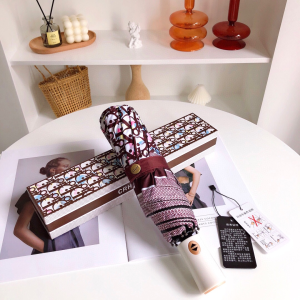 Luxury Womens Umbrella Dior Oblique Umbrella in Burgundy A144PP100 AA149445