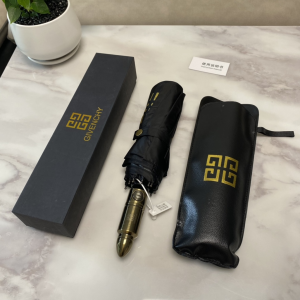 Luxury Womens Umbrella Givenchy Logo Printed Umbrella in Black A144PP100 AA149451