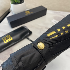 Luxury Womens Umbrella Givenchy Logo Printed Umbrella in Black A144PP100 AA149451