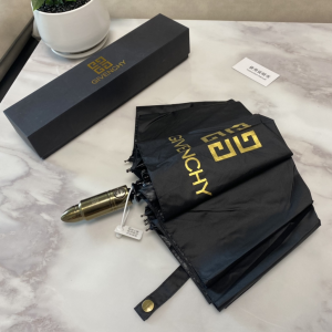 Luxury Womens Umbrella Givenchy Logo Printed Umbrella in Black A144PP100 AA149451