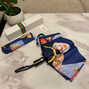 Luxury Womens Umbrella Gucci Printed Umbrella in Blue A144PP100 AA149457