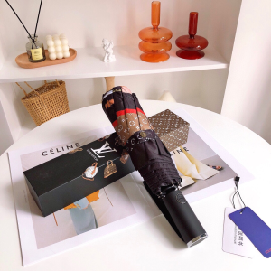 Luxury Womens Umbrella Louis Vuitton LV Bag Printed Black Umbrella A144PP100 AA149444