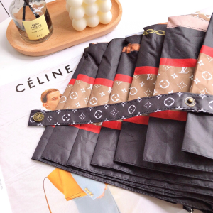 Luxury Womens Umbrella Louis Vuitton LV Bag Printed Black Umbrella A144PP100 AA149444