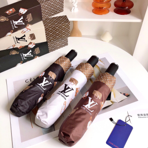 Luxury Womens Umbrella Louis Vuitton LV Bag Printed Black Umbrella A144PP100 AA149444