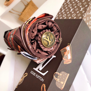 Luxury Womens Umbrella Louis Vuitton LV Bag Printed Brown Umbrella A144PP100 AA149442