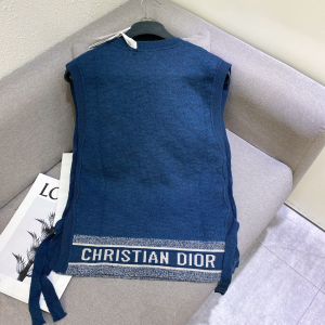 Luxury Womens Clothing Dior Blue Oblique Reversible Tank Top SML A154PP680 AA149836