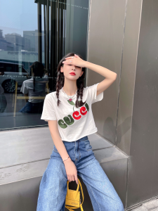 Luxury Womens Clothing Gucci Logo Print in White Cotton SML A154PP280 AA149834