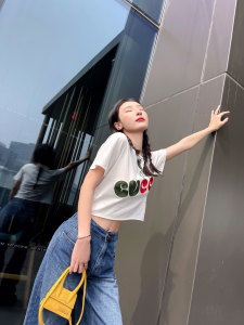 Luxury Womens Clothing Gucci Logo Print in White Cotton SML A154PP280 AA149834