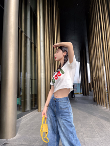 Luxury Womens Clothing Gucci Logo Print in White Cotton SML A154PP280 AA149834