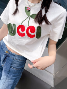 Luxury Womens Clothing Gucci Logo Print in White Cotton SML A154PP280 AA149834