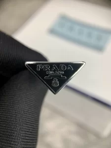 Prada Symbole Triangle Logo Rings Black 