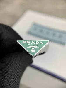 Prada Symbole Triangle Logo Rings Green 
