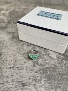 Luxury Womens Jewelry Prada Symbole Triangle Logo Rings Green A152PP130 AA149815
