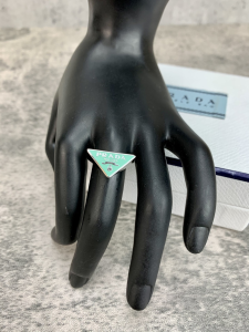 Luxury Womens Jewelry Prada Symbole Triangle Logo Rings Green A152PP130 AA149815