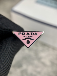 Prada Symbole Triangle Logo Rings Pink 