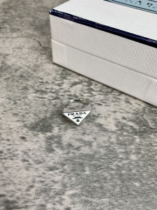 Luxury Womens Jewelry Prada Symbole Triangle Logo Rings White A152PP130 AA149812