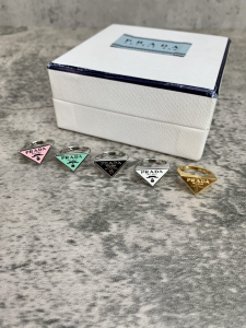 Luxury Womens Jewelry Prada Symbole Triangle Logo Rings White A152PP130 AA149812