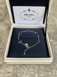 Prada Triangle Logo Bracelet Black 