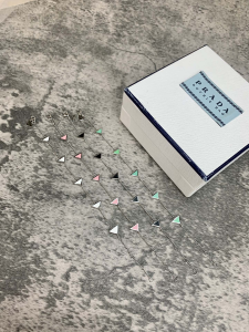 Luxury Womens Jewelry Prada Triangle Logo Bracelet Black A152PP160 AA149803