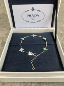 Prada Triangle Logo Bracelet Green 