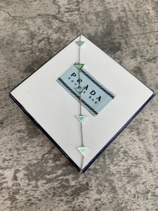 Luxury Womens Jewelry Prada Triangle Logo Bracelet Green A152PP160 AA149805