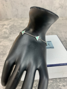 Luxury Womens Jewelry Prada Triangle Logo Bracelet Green A152PP160 AA149805