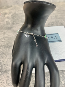 Luxury Womens Jewelry Prada Triangle Logo Bracelet Green A152PP160 AA149805