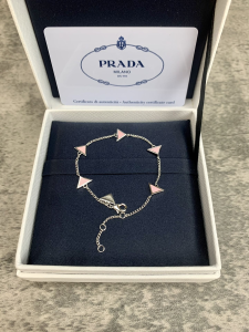 Prada Triangle Logo Bracelet Pink 