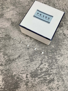 Luxury Womens Jewelry Prada Triangle Logo Bracelet White A152PP160 AA149806