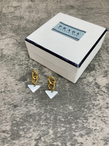 Luxury Womens Jewelry Prada Triangle Logo Earrings A152PP120 AA149802